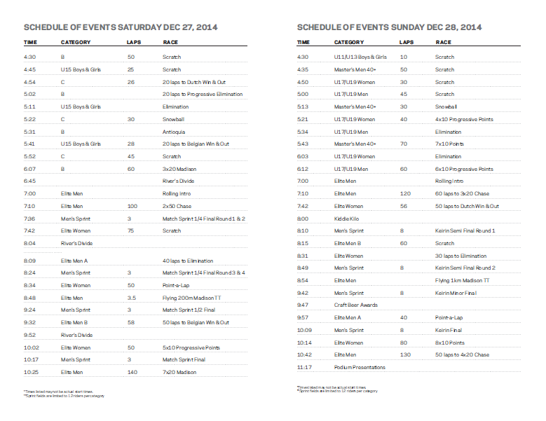 schedule